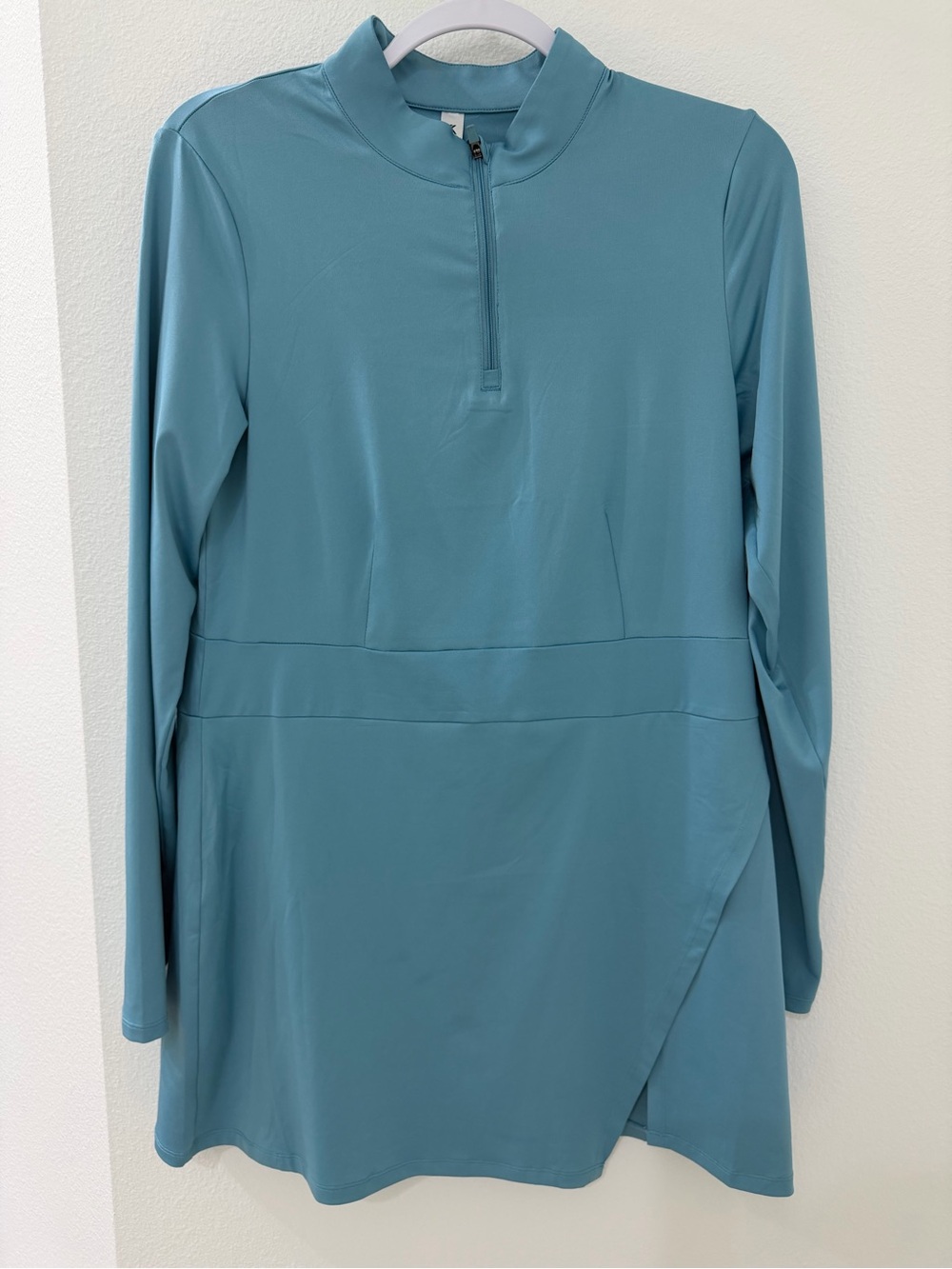 Kyodan Teal Long-Sleeve Gold Dress with Mock Neck & Shorts
